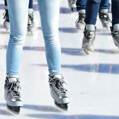 person in jeans skating